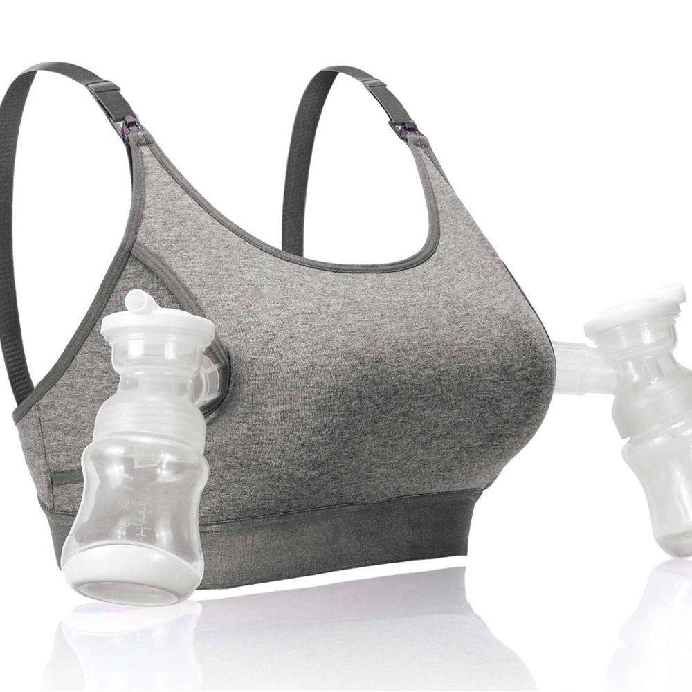 Momcozy Handsfree Pumping Bra Gray 2XL